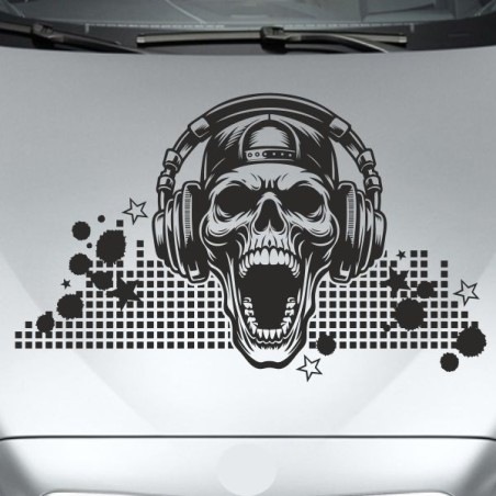 Aufkleber Auto Totenkopf Schädel Skull Bones Böse Cappy Gangster Zylinder Rosen Blumen Blüten Gentleman DJ Rock Punisher