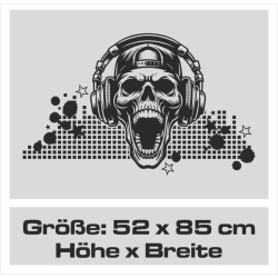 Aufkleber Auto Totenkopf Schädel Skull Bones Böse Cappy Gangster Zylinder Rosen Blumen Blüten Gentleman DJ Rock Punisher