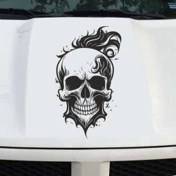 Aufkleber Auto Totenkopf Schädel Skull Bones Böse Cappy Gangster Zylinder Rosen Blumen Blüten Gentleman DJ Rock Punisher