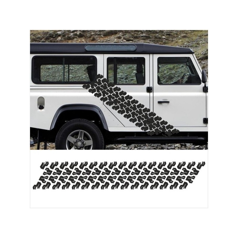 Aufkleber SET Reifenspur Reifenprofil Spur Reifen Profil Gelände Offroad 4x4 Safari Outdoor Outlander extreme Off Road