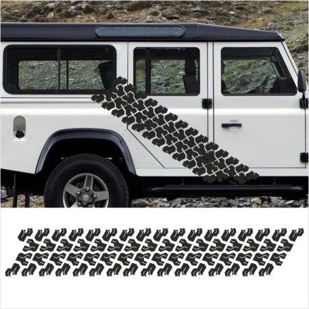 Aufkleber SET Reifenspur Reifenprofil Spur Reifen Profil Gelände Offroad 4x4 Safari Outdoor Outlander extreme Off Road