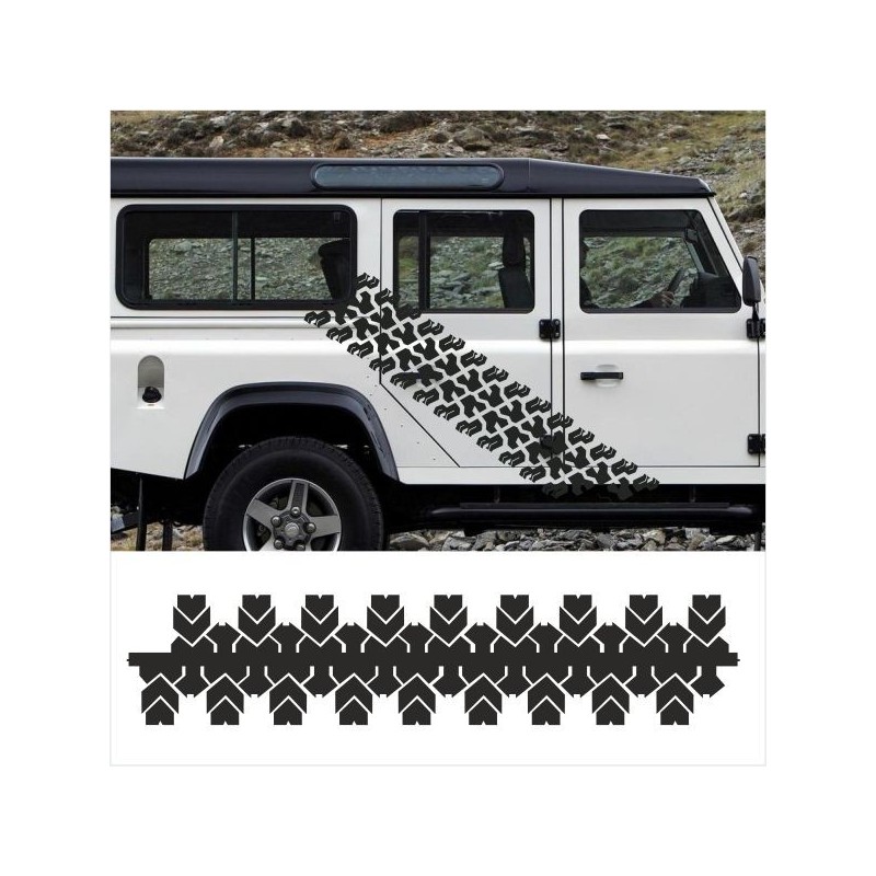 Aufkleber SET Reifenspur Reifenprofil Spur Reifen Profil Gelände Offroad 4x4 Safari Outdoor Outlander extreme Off Road
