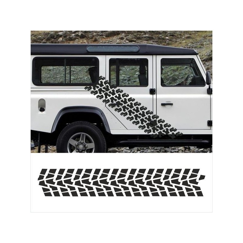 Aufkleber SET Reifenspur Reifenprofil Spur Reifen Profil Gelände Offroad 4x4 Safari Outdoor Outlander extreme Off Road