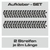Aufkleber SET Reifenspur Reifenprofil Spur Reifen Profil Gelände Offroad 4x4 Safari Outdoor Outlander extreme Off Road