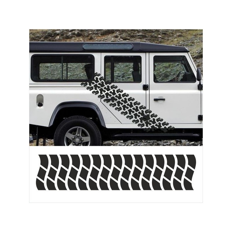 Aufkleber SET Reifenspur Reifenprofil Spur Reifen Profil Gelände Offroad 4x4 Safari Outdoor Outlander extreme Off Road