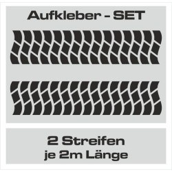 Aufkleber SET Reifenspur Reifenprofil Spur Reifen Profil Gelände Offroad 4x4 Safari Outdoor Outlander extreme Off Road