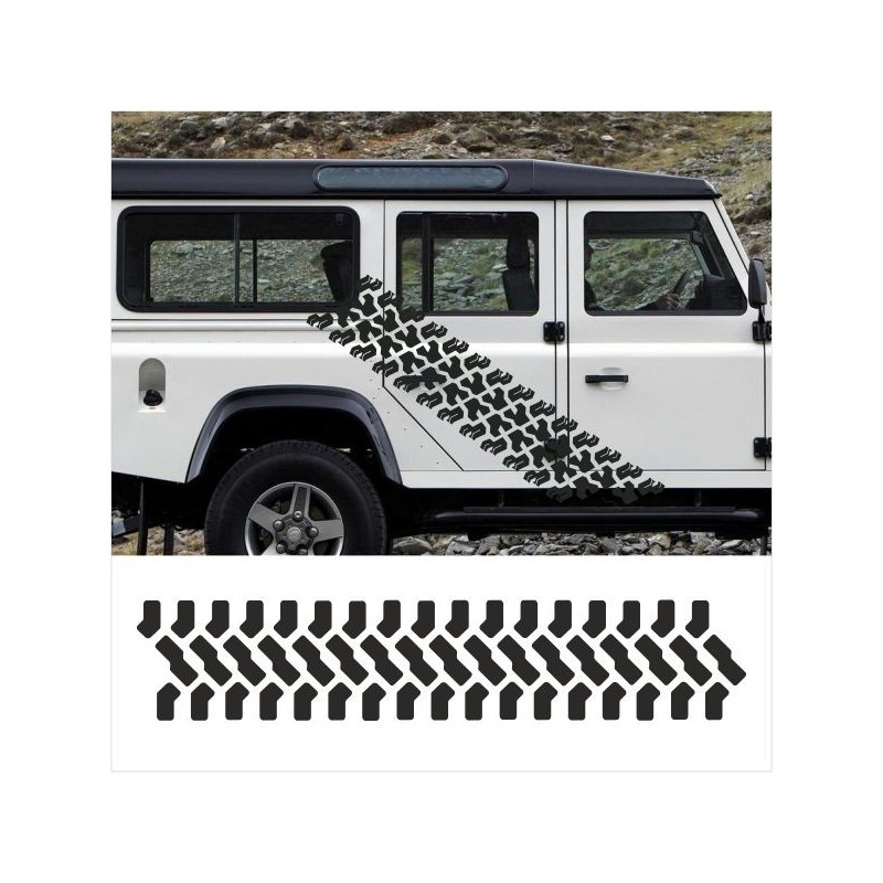 Aufkleber SET Reifenspur Reifenprofil Spur Reifen Profil Gelände Offroad 4x4 Safari Outdoor Outlander extreme Off Road