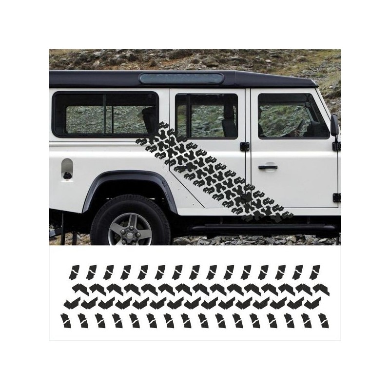 Aufkleber SET Reifenspur Reifenprofil Spur Reifen Profil Gelände Offroad 4x4 Safari Outdoor Outlander extreme Off Road