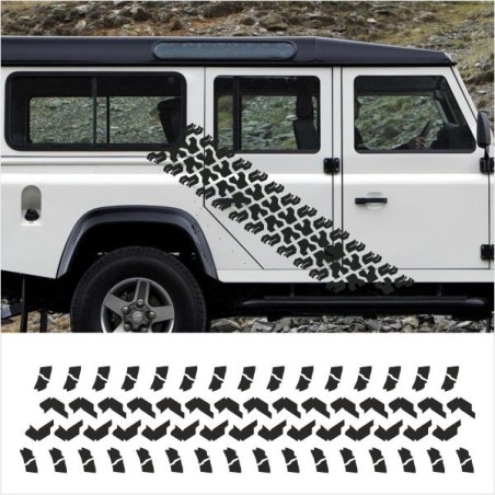 Aufkleber SET Reifenspur Reifenprofil Spur Reifen Profil Gelände Offroad 4x4 Safari Outdoor Outlander extreme Off Road
