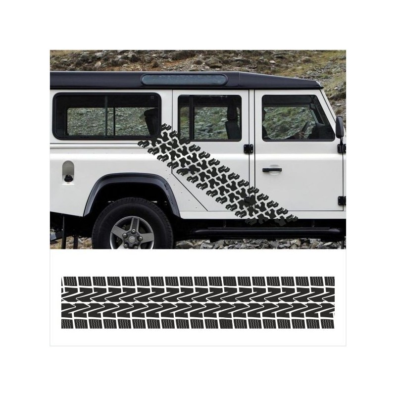 Aufkleber SET Reifenspur Reifenprofil Spur Reifen Profil Gelände Offroad 4x4 Safari Outdoor Outlander extreme Off Road