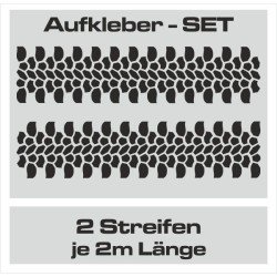 Aufkleber SET Reifenspur Reifenprofil Spur Reifen Profil Gelände Offroad 4x4 Safari Outdoor Outlander extreme Off Road