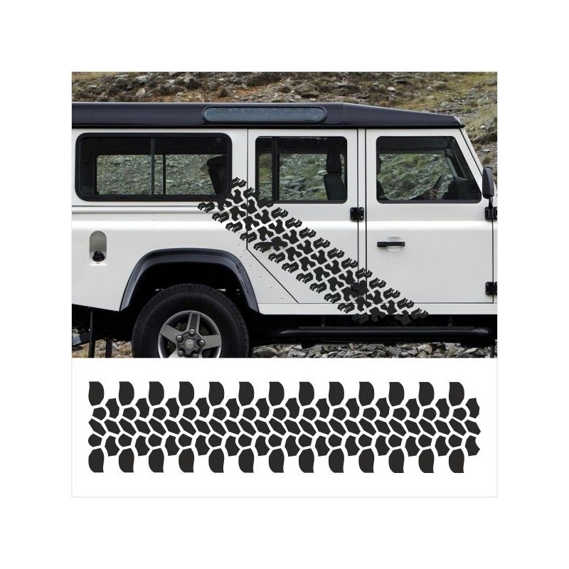 Aufkleber SET Reifenspur Reifenprofil Spur Reifen Profil Gelände Offroad 4x4 Safari Outdoor Outlander extreme Off Road