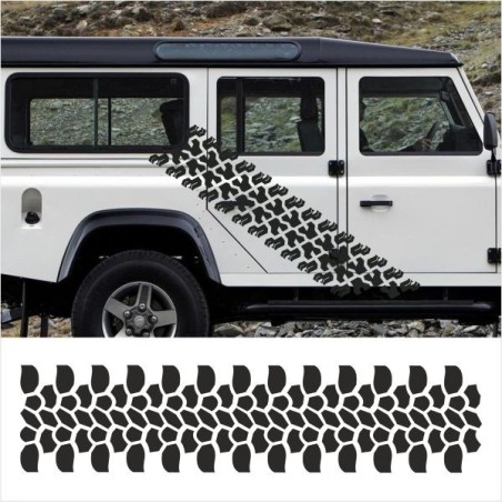 Aufkleber SET Reifenspur Reifenprofil Spur Reifen Profil Gelände Offroad 4x4 Safari Outdoor Outlander extreme Off Road
