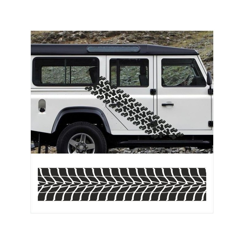 Aufkleber SET Reifenspur Reifenprofil Spur Reifen Profil Gelände Offroad 4x4 Safari Outdoor Outlander extreme Off Road