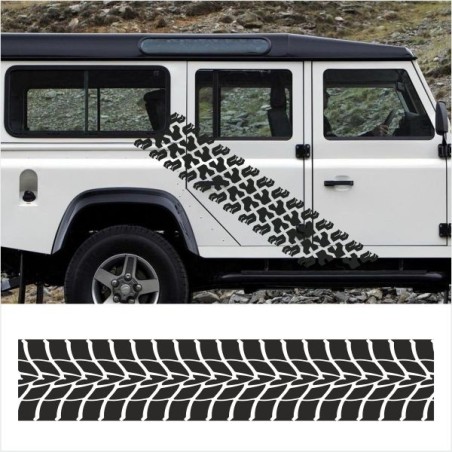 Aufkleber SET Reifenspur Reifenprofil Spur Reifen Profil Gelände Offroad 4x4 Safari Outdoor Outlander extreme Off Road