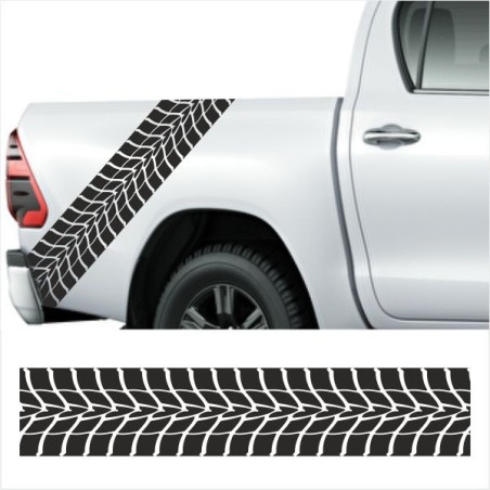 Aufkleber SET Reifenspur Reifenprofil Spur Reifen Profil Gelände Offroad 4x4 Safari Outdoor Outlander extreme Off Road
