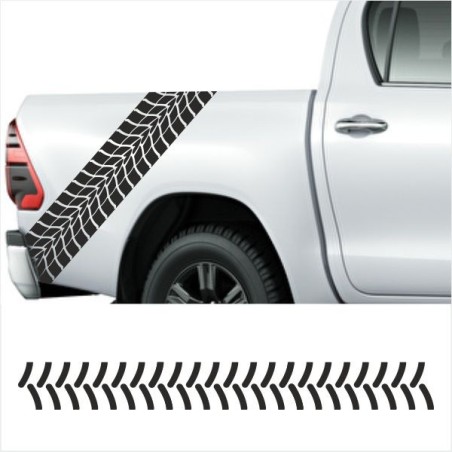 Aufkleber SET Reifenspur Reifenprofil Spur Reifen Profil Gelände Offroad 4x4 Safari Outdoor Outlander extreme Off Road