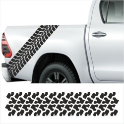 Aufkleber SET Reifenspur Reifenprofil Spur Reifen Profil Gelände Offroad 4x4 Safari Outdoor Outlander extreme Off Road