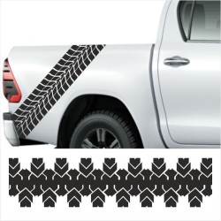 Aufkleber SET Reifenspur Reifenprofil Spur Reifen Profil Gelände Offroad 4x4 Safari Outdoor Outlander extreme Off Road