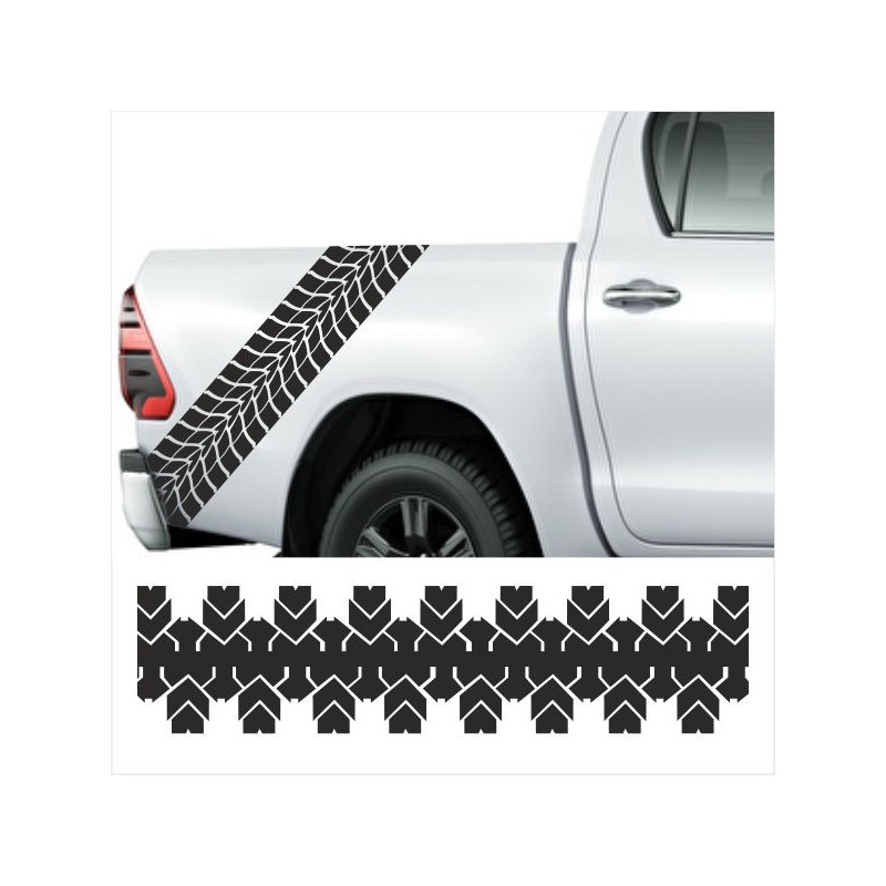 Aufkleber SET Reifenspur Reifenprofil Spur Reifen Profil Gelände Offroad 4x4 Safari Outdoor Outlander extreme Off Road