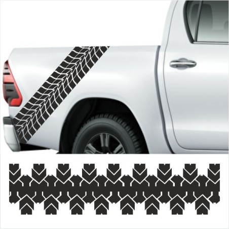 Aufkleber SET Reifenspur Reifenprofil Spur Reifen Profil Gelände Offroad 4x4 Safari Outdoor Outlander extreme Off Road