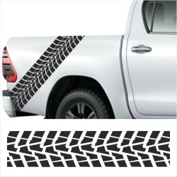 Aufkleber SET Reifenspur Reifenprofil Spur Reifen Profil Gelände Offroad 4x4 Safari Outdoor Outlander extreme Off Road