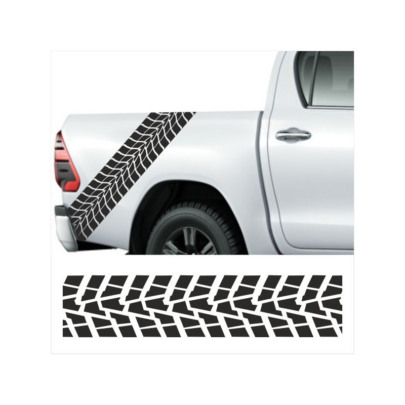 Aufkleber SET Reifenspur Reifenprofil Spur Reifen Profil Gelände Offroad 4x4 Safari Outdoor Outlander extreme Off Road