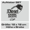 Aufkleber SET Offroad 4x4 Diesel Gasoil Verbrenner Tank Sticker Tankdeckel 01