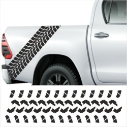 Aufkleber SET Reifenspur Reifenprofil Spur Reifen Profil Gelände Offroad 4x4 Safari Outdoor Outlander extreme Off Road