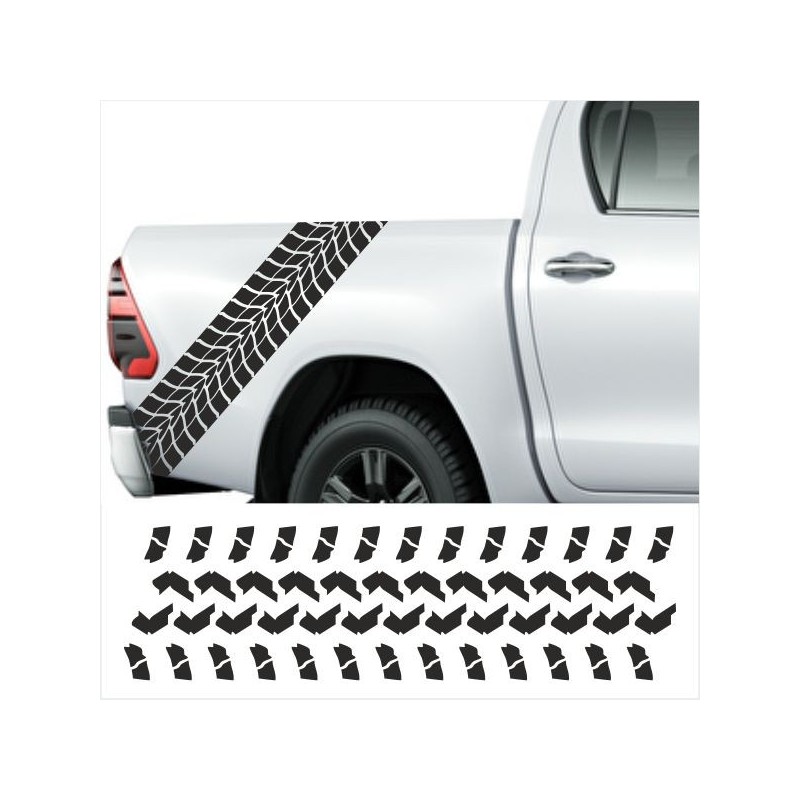 Aufkleber SET Reifenspur Reifenprofil Spur Reifen Profil Gelände Offroad 4x4 Safari Outdoor Outlander extreme Off Road