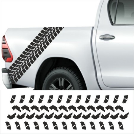 Aufkleber SET Reifenspur Reifenprofil Spur Reifen Profil Gelände Offroad 4x4 Safari Outdoor Outlander extreme Off Road