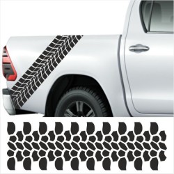 Aufkleber SET Reifenspur Reifenprofil Spur Reifen Profil Gelände Offroad 4x4 Safari Outdoor Outlander extreme Off Road