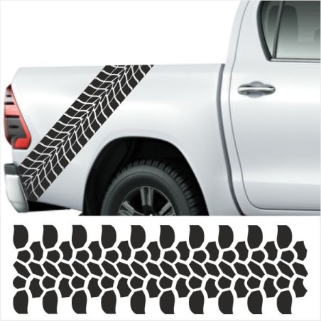 Aufkleber SET Reifenspur Reifenprofil Spur Reifen Profil Gelände Offroad 4x4 Safari Outdoor Outlander extreme Off Road