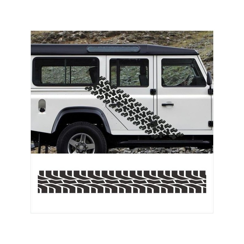 Aufkleber SET Reifenspur Reifenprofil Spur Reifen Profil Gelände Offroad 4x4 Safari Outdoor Outlander extreme Off Road