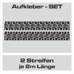 Aufkleber SET Reifenspur Reifenprofil Spur Reifen Profil Gelände Offroad 4x4 Safari Outdoor Outlander extreme Off Road