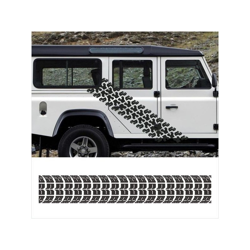 Aufkleber SET Reifenspur Reifenprofil Spur Reifen Profil Gelände Offroad 4x4 Safari Outdoor Outlander extreme Off Road