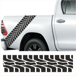 Aufkleber SET Reifenspur Reifenprofil Spur Reifen Profil Gelände Offroad 4x4 Safari Outdoor Outlander extreme Off Road