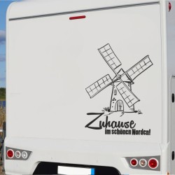 Aufkleber Wohnmobil Wohnwagen Reise Camping Auto Reisemobil Möwe Meer Kompass Globus Strand Palme Urlaub Spruch Familie Zuhause