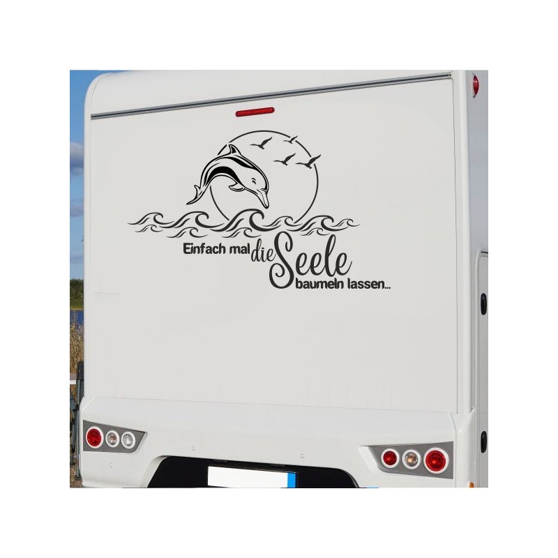 Aufkleber Wohnmobil Wohnwagen Reise Camping Auto Reisemobil Möwe Meer Kompass Globus Strand Palme Urlaub Spruch Familie Zuhause