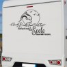 Aufkleber Wohnmobil Wohnwagen Reise Camping Auto Reisemobil Möwe Meer Kompass Globus Strand Palme Urlaub Spruch Familie Zuhause