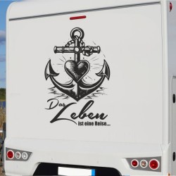 Aufkleber Wohnmobil Wohnwagen Reise Camping Auto Reisemobil Möwe Meer Kompass Globus Strand Palme Urlaub Spruch Familie Zuhause