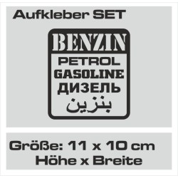Aufkleber SET Offroad 4x4 Benzin Gasoline Petrol Verbrenner Tank Sticker Tankdeckel 03