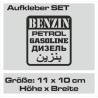 Aufkleber SET Offroad 4x4 Benzin Gasoline Petrol Verbrenner Tank Sticker Tankdeckel 03