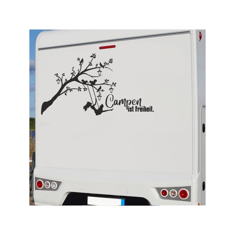 Aufkleber Wohnmobil Wohnwagen Reise Camping Auto Reisemobil Möwe Meer Kompass Globus Strand Palme Urlaub Spruch Familie Zuhause