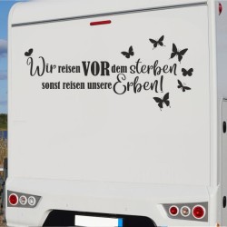Aufkleber Wohnmobil Wohnwagen Reise Camping Auto Reisemobil Möwe Meer Kompass Globus Strand Palme Urlaub Spruch Familie Zuhause