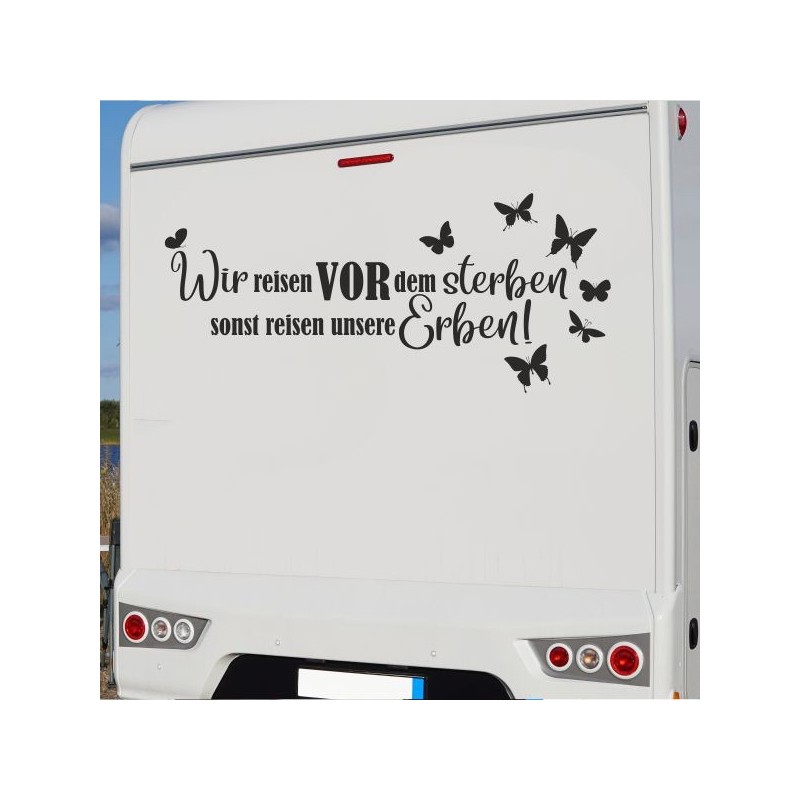 Aufkleber Wohnmobil Wohnwagen Reise Camping Auto Reisemobil Möwe Meer Kompass Globus Strand Palme Urlaub Spruch Familie Zuhause