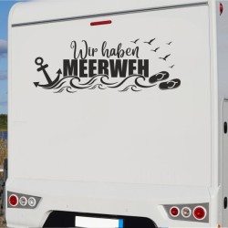 Aufkleber Wohnmobil Wohnwagen Reise Camping Auto Reisemobil Möwe Meer Kompass Globus Strand Palme Urlaub Spruch Familie Zuhause
