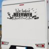 Aufkleber Wohnmobil Wohnwagen Reise Camping Auto Reisemobil Möwe Meer Kompass Globus Strand Palme Urlaub Spruch Familie Zuhause