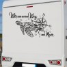 Aufkleber Wohnmobil Wohnwagen Reise Camping Auto Reisemobil Möwe Meer Kompass Globus Strand Palme Urlaub Spruch Familie Zuhause