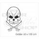 Wandaufkleber WOHNZIMMER Skull Totenkopf Pirat 155